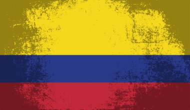 Sallanan grunge desenli Columbia bayrağı. Vektör arkaplanı.