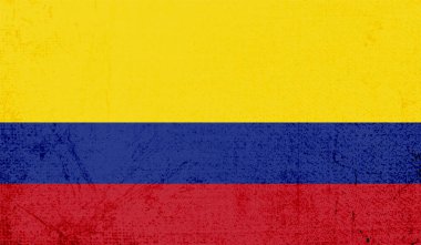 Sallanan grunge desenli Columbia bayrağı. Vektör arkaplanı.