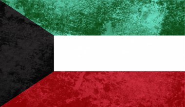 Kuveyt grunge bayrağı. Vektör çizimi. Grunge etkisi kolayca temizlenebilir..