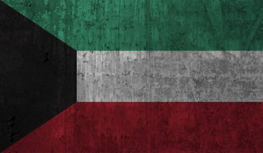 Kuveyt grunge bayrağı. Vektör çizimi. Grunge etkisi kolayca temizlenebilir..