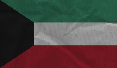 Kuveyt grunge bayrağı. Vektör çizimi. Grunge etkisi kolayca temizlenebilir..