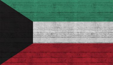 Kuveyt grunge bayrağı. Vektör çizimi. Grunge etkisi kolayca temizlenebilir..