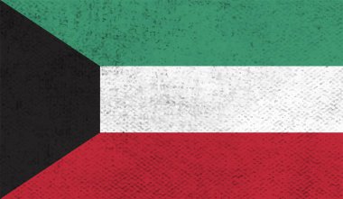 Kuveyt grunge bayrağı. Vektör çizimi. Grunge etkisi kolayca temizlenebilir..