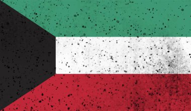 Kuveyt grunge bayrağı. Vektör çizimi. Grunge etkisi kolayca temizlenebilir..