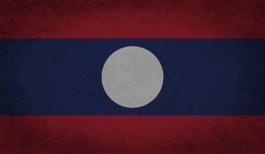 Laos grunge bayrağı köşegen arka planı. Vektör illüstrasyonu.