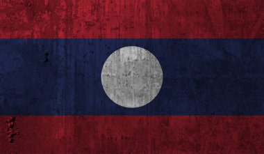 Laos grunge bayrağı köşegen arka planı. Vektör illüstrasyonu.