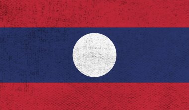 Laos grunge bayrağı köşegen arka planı. Vektör illüstrasyonu.