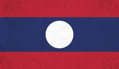 Laos grunge bayrağı köşegen arka planı. Vektör illüstrasyonu.