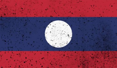 Laos grunge bayrağı köşegen arka planı. Vektör illüstrasyonu.