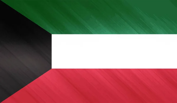 Kuveyt grunge bayrağı. Vektör çizimi. Grunge etkisi kolayca temizlenebilir..