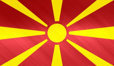 Dalgalı grunge desenli Makedonya bayrağı. Vektör arkaplanı.