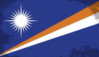 Marshall Adaları Bayrak Vektör Elleri Yuvarlak Fırça ile Boyalı