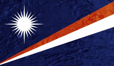 Marshall Adaları Bayrak Vektör Elleri Yuvarlak Fırça ile Boyalı