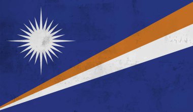 Marshall Adaları Bayrak Vektör Elleri Yuvarlak Fırça ile Boyalı