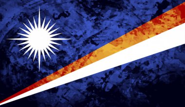 Marshall Adaları Bayrak Vektör Elleri Yuvarlak Fırça ile Boyalı