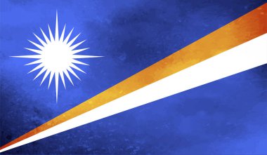 Marshall Adaları Bayrak Vektör Elleri Yuvarlak Fırça ile Boyalı