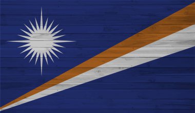 Marshall Adaları Bayrak Vektör Elleri Yuvarlak Fırça ile Boyalı