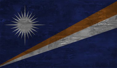 Marshall Adaları Bayrak Vektör Elleri Yuvarlak Fırça ile Boyalı