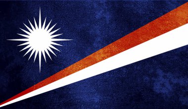 Marshall Adaları Bayrak Vektör Elleri Yuvarlak Fırça ile Boyalı