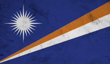 Marshall Adaları Bayrak Vektör Elleri Yuvarlak Fırça ile Boyalı