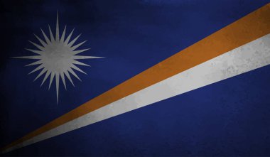 Marshall Adaları Bayrak Vektör Elleri Yuvarlak Fırça ile Boyalı