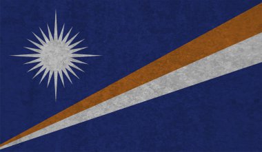 Marshall Adaları Bayrak Vektör Elleri Yuvarlak Fırça ile Boyalı