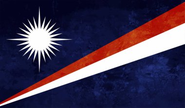 Marshall Adaları Bayrak Vektör Elleri Yuvarlak Fırça ile Boyalı