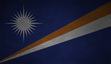 Marshall Adaları Bayrak Vektör Elleri Yuvarlak Fırça ile Boyalı