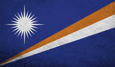 Marshall Adaları Bayrak Vektör Elleri Yuvarlak Fırça ile Boyalı