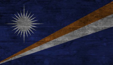 Marshall Adaları Bayrak Vektör Elleri Yuvarlak Fırça ile Boyalı