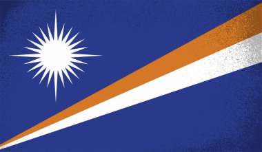 Marshall Adaları Bayrak Vektör Elleri Yuvarlak Fırça ile Boyalı