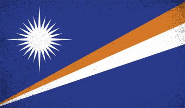 Marshall Adaları Bayrak Vektör Elleri Yuvarlak Fırça ile Boyalı