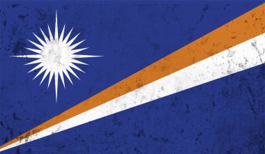 Marshall Adaları Bayrak Vektör Elleri Yuvarlak Fırça ile Boyalı