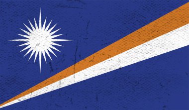 Marshall Adaları Bayrak Vektör Elleri Yuvarlak Fırça ile Boyalı