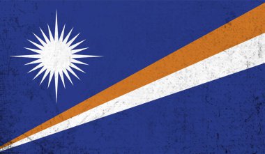 Marshall Adaları Bayrak Vektör Elleri Yuvarlak Fırça ile Boyalı