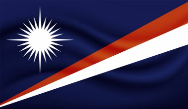 Marshall Adaları Bayrak Vektör Elleri Yuvarlak Fırça ile Boyalı