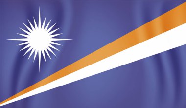 Marshall Adaları Bayrak Vektör Elleri Yuvarlak Fırça ile Boyalı