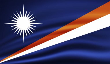 Marshall Adaları Bayrak Vektör Elleri Yuvarlak Fırça ile Boyalı