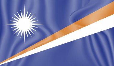 Marshall Adaları Bayrak Vektör Elleri Yuvarlak Fırça ile Boyalı