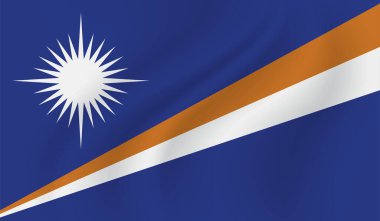 Marshall Adaları Bayrak Vektör Elleri Yuvarlak Fırça ile Boyalı