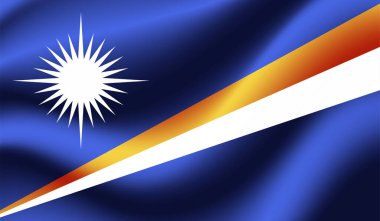 Marshall Adaları Bayrak Vektör Elleri Yuvarlak Fırça ile Boyalı