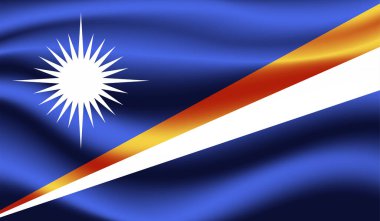 Marshall Adaları Bayrak Vektör Elleri Yuvarlak Fırça ile Boyalı