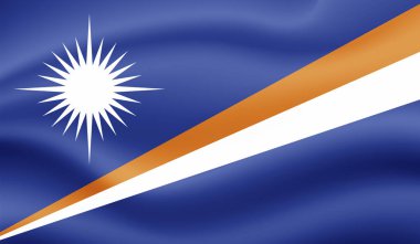 Marshall Adaları Bayrak Vektör Elleri Yuvarlak Fırça ile Boyalı