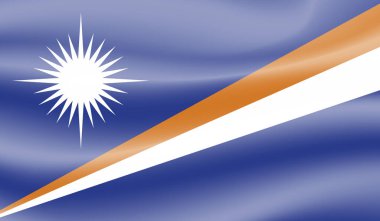 Marshall Adaları Bayrak Vektör Elleri Yuvarlak Fırça ile Boyalı