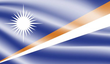 Marshall Adaları Bayrak Vektör Elleri Yuvarlak Fırça ile Boyalı