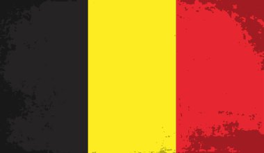 Grunge Belçika bayrağı desenli arka plan. Vektör illüstrasyonu