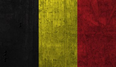 Grunge Belçika bayrağı desenli arka plan. Vektör illüstrasyonu