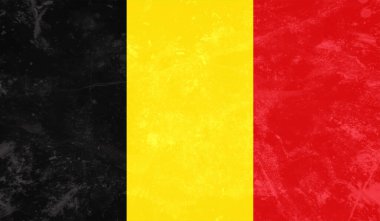 Grunge Belçika bayrağı desenli arka plan. Vektör illüstrasyonu