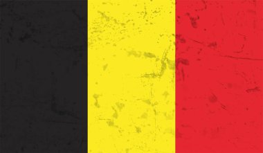 Grunge Belçika bayrağı desenli arka plan. Vektör illüstrasyonu