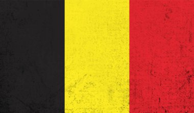 Grunge Belçika bayrağı desenli arka plan. Vektör illüstrasyonu